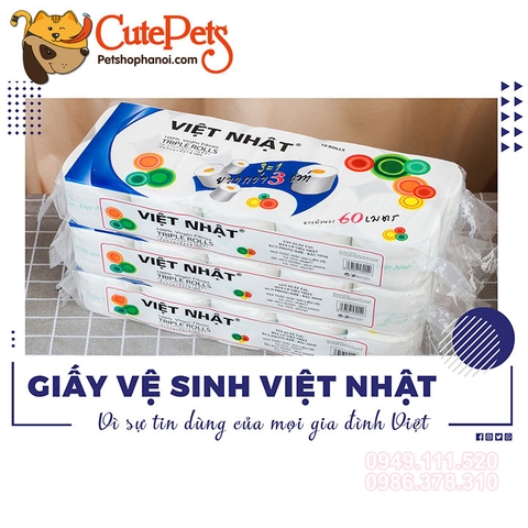 Giấy Vệ sinh Việt Nhật 2 lớp không lõi bịch 10 cuộn - CutePets