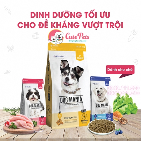 Hạt cho chó Dog Mania 1kg Dinh dưỡng tối ưu, đề kháng vượt trội - Cutepets