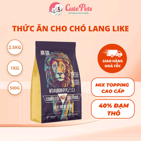 Hạt cho chó Langlike 2.5kg Mix toping Không ngũ cốc