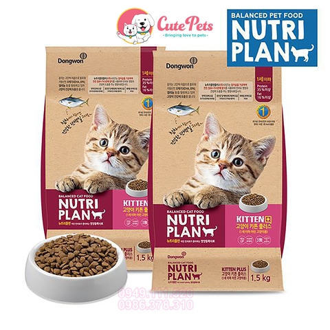 Hạt cho mèo con NUTRI PLAN Kitten 1.5kg - Cutepets