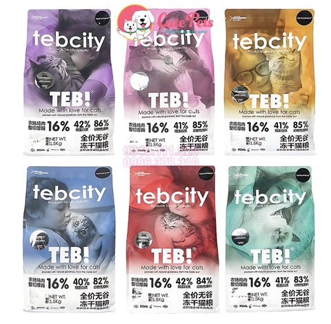 Hạt Mèo Mix Thịt sấy Teb City - Cutepets