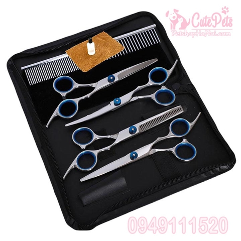 Bộ kéo spa 4 kéo 1 lược dành cho thú cưng - Cutepets