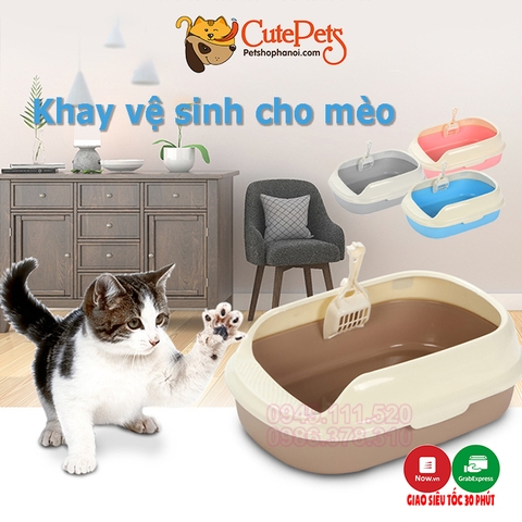 [Tặng xẻng] Khay đựng Cát Mèo cho mèo hình trứng