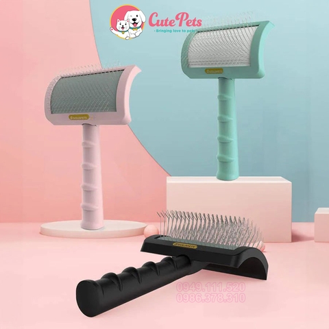 Lược chải lông chó mèo cao cấp GoldPets Slicker Brush Bông lông gỡ rối chuyên dụng cho spa - Cutepets