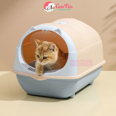 Nhà vệ sinh mèo Hcaat tai mèo Tặng kèm xẻng trắng - Cutepets