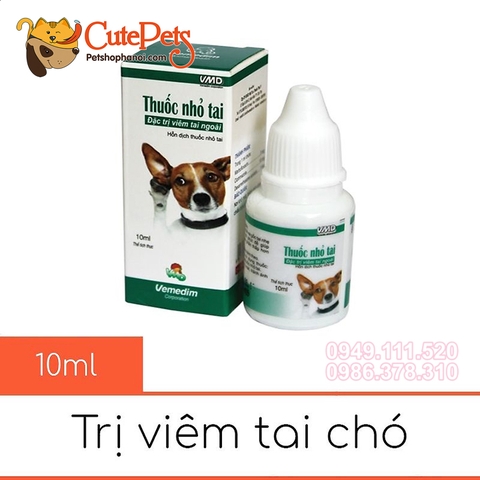 Nhỏ tai Đặc trị viêm tai ngoài Vemedim 10ml - CutePets