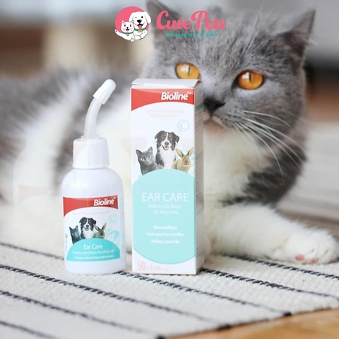 Nước rửa tai Bioline Ear Care 50ml dành cho chó mèo - Cutepets