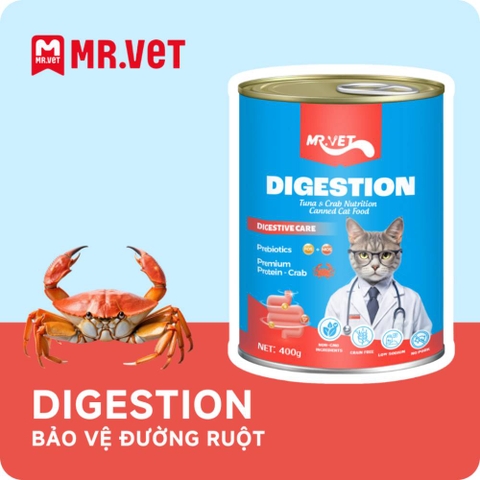 Pate cho mèo Mr.vet Digestion cá ngừ cua lon 400g - Cutepets