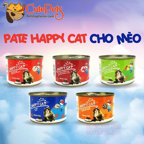 Pate Happy Cat lon 160g dành cho mèo - CutePets