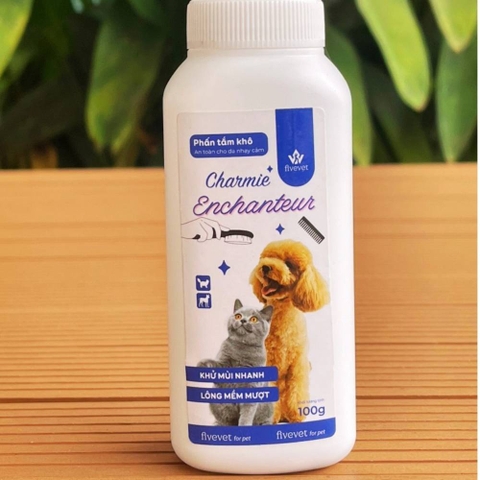 Phấn tắm khô cho chó mèo Charmie Enchanteur 100g