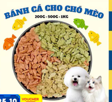 Bánh cá Catnip cho mèo tiêu búi lông, sạch răng