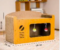 Bàn cào móng cho mèo sofa gỗ tivi 56x24x37cm