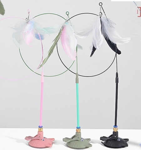 Cần câu cán thép đế mút sàn mèo tự chơi 90cm