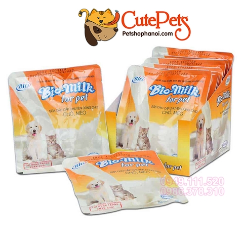 Sữa cho chó mèo Bio Milk 100g Sữa bột dinh dưỡng cho thú cưng - CutePets