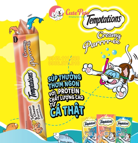 Súp thưởng cho mèo Temptations Creamy 4x12g - Cutepets