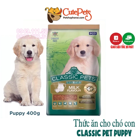 Thức ăn cho chó con Classic Pets Puppy 400g Vị sữa hạt cho chó giá rẻ - CutePets