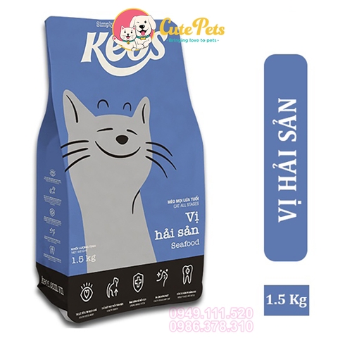 Thức ăn cho mèo Keos Cho mèo mọi lứa tuổi Vị hải sản - Cutepets