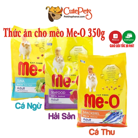 Thức Ăn cho mèo Me-O Adult 350g Vị Hải sản Cá Ngừ Cá thu Hạt cho mèo trưởng thành- Cutepets