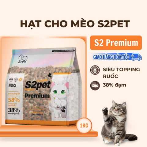 Thức ăn mèo S2 premium 1kg - Cutepets