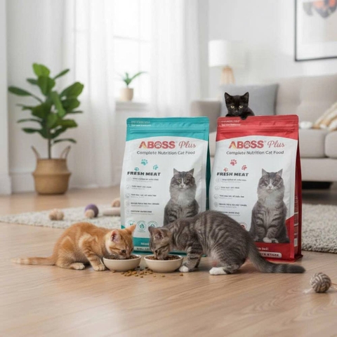 Thức ăn cho mèo sỏi thận tiêu lông ABOSS 1.2kg vị Gà & Cá biển - Cutepets