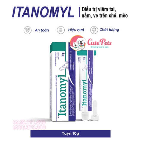 Trị Viêm, nấm, rận tai Itanomyl 10g cho chó mèo - Cutepets