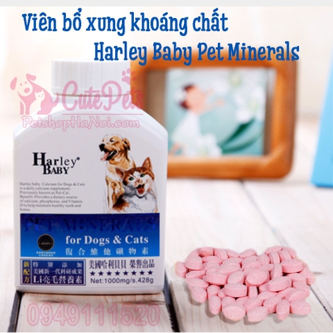 [Combo 10viên] Viên Bổ xung khoáng chất vi lượng Harley Baby Pet Minerals - Cutepets