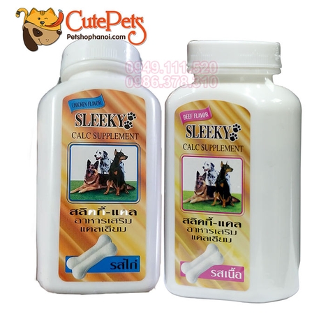 Viên Canxi Sleeky lọ 140g Cho Chó giúp khỏe mạnh chắc xương