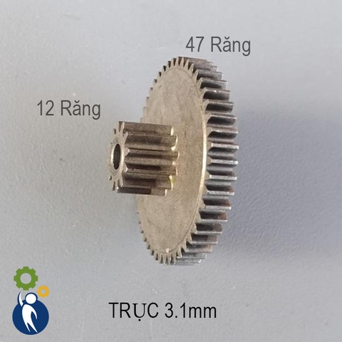 Bánh Răng Thép Trục 3.1mm 12 Răng 0.6M 47 Răng 0.5M