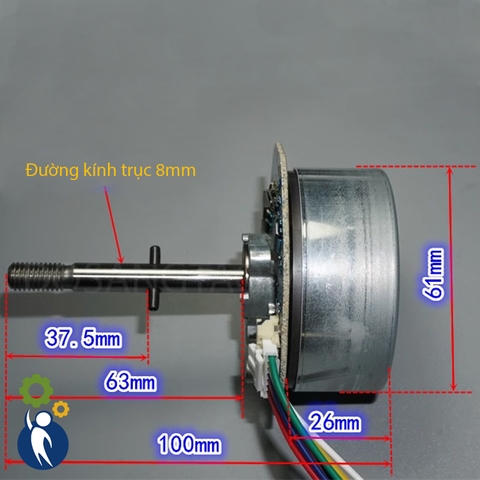 Motor Không Chổi Than 12V-24V Nidec 2500-2900rpm 80W 48F Trục 8mm Gắn Cánh Quạt Gió