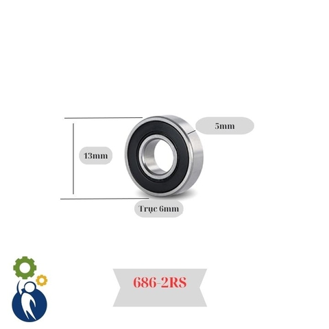 Vòng Bi Trục 6mm 6x13x5mm 686-2RS