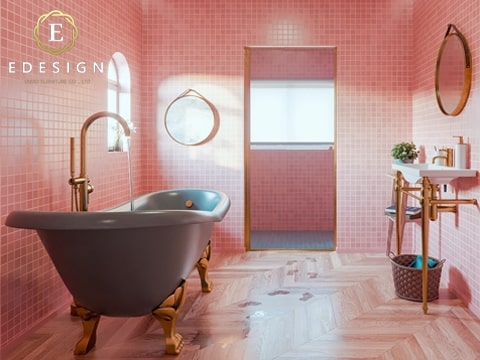 5 Mẫu thiết kế phòng tắm cho người yêu màu hồng