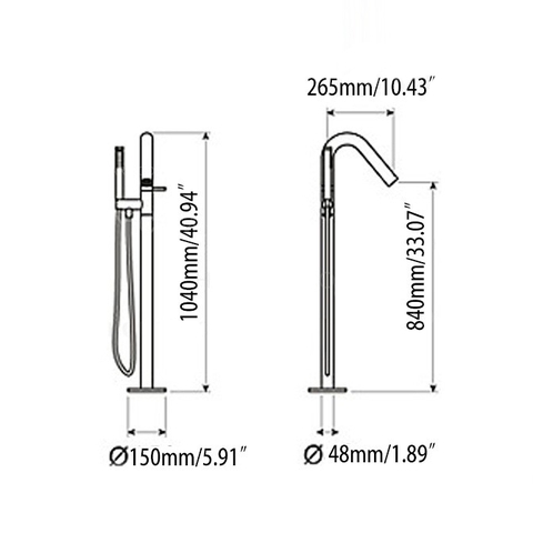 Vòi Bồn Tắm Đặt Sàn H5014