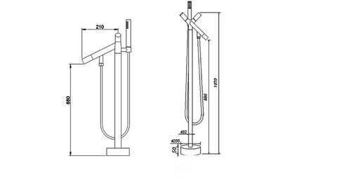 Vòi Bồn Tắm Đặt Sàn H5011