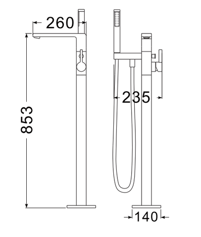 Vòi Bồn Tắm Đặt Sàn H4019