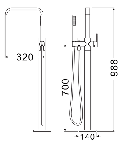 Vòi Bồn Tắm Đặt Sàn H4011