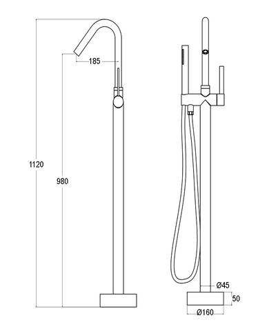 Vòi Bồn Tắm Đặt Sàn H5013