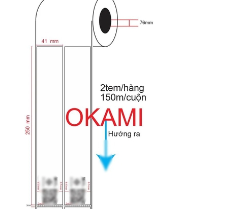 Decal in mã vạch 41x250 x100m in sẵn theo yêu cầu