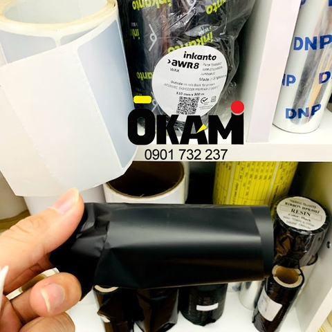 Ruy băng mực in in mã vạch Wax Inkanto AWR8 110mm x 300m