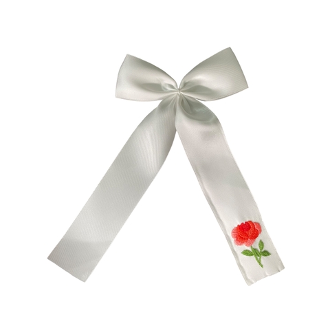 Hand embroidery hair bow BBW003