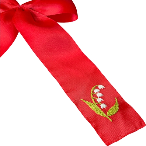 Hand embroidery hair bow BBW006