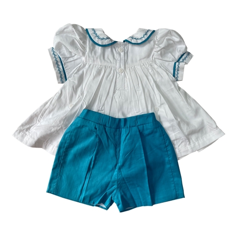 Hand smocked boy short set Bunniti BNS379