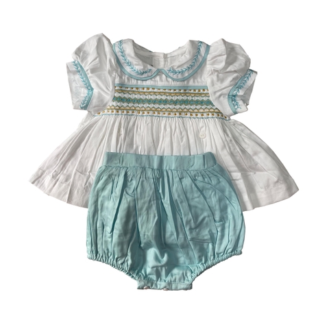 Hand smocked diaper set Bunniti BNS383