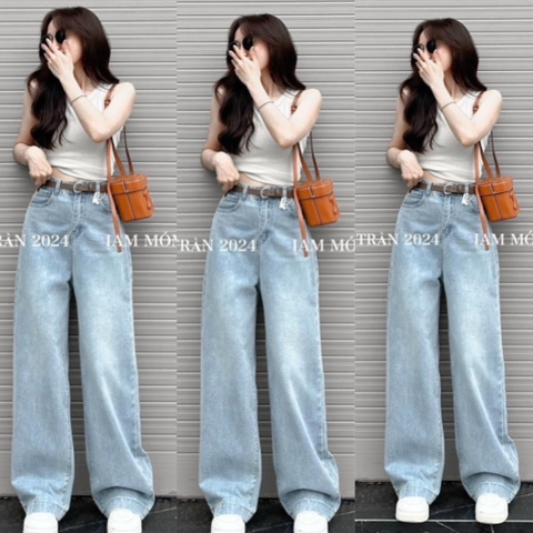 QUẦN JEAN SUÔNG XANH MÀI TRƠN NẮP TÚI M3396