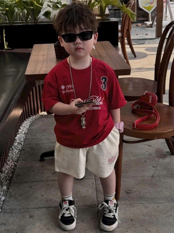 - BỘ ĐÙI BÉ TRAI ÁO ĐỎ Bad Blood QUẦN BE