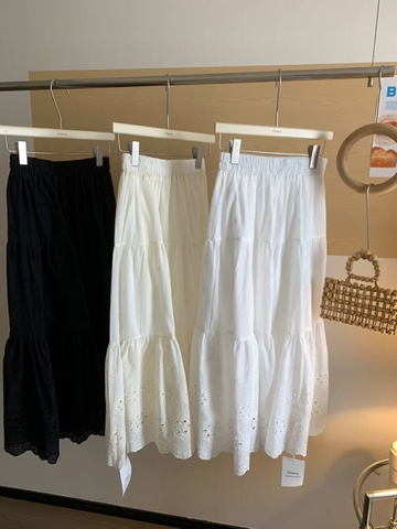 CHÂN VÁY BOID QCCC 3 TẦNG THÊU HOA ĐỤC LỖ