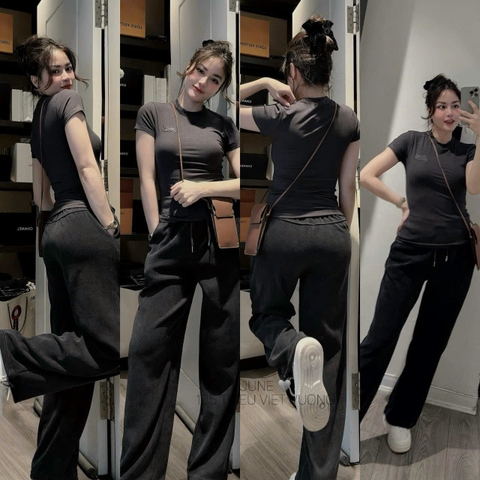 SÉT ÁO ZÍP QUẦN BOM THÊU BAD MÀU XÁM