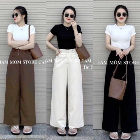 QUẦN KAKI SUÔNG 3 MÀU ĐEN KEM NÂU