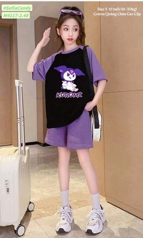 - BỘ ĐÙI BÉ GÁI SIZE ĐẠI KUROMI TÍM PHỐI ĐEN