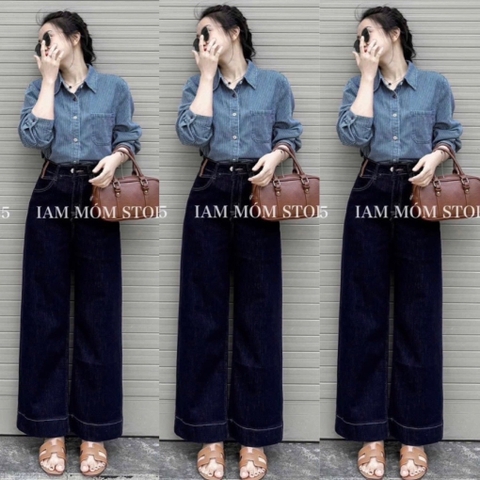 QUẦN JEAN SUÔNG NẮP TÚI ĐĨA DA CT31