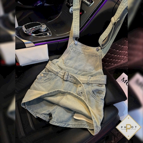 VÁY YẾM JEAN XANH DÁNG NGẮN